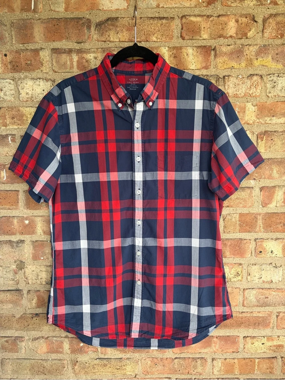 J. Crew Lightweight Short Sleeve Plaid Shirt